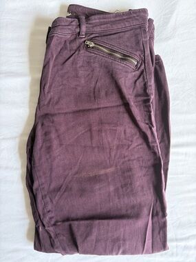 Men's Purple Slim Fit Pants vintage size 12 zippers!